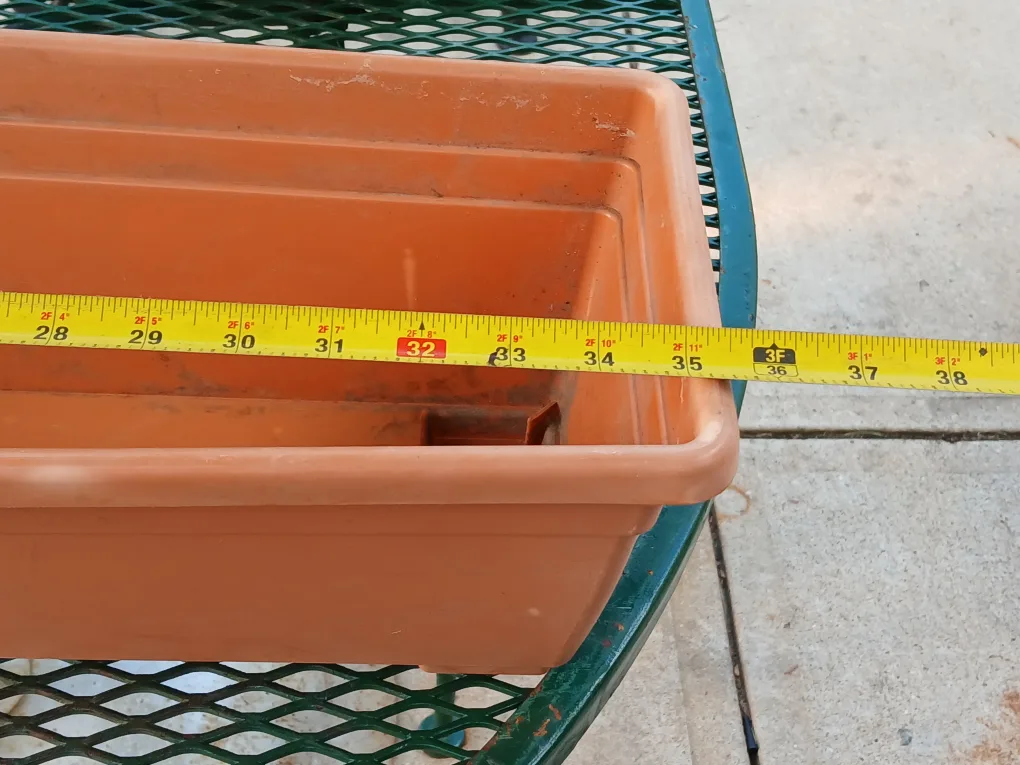 2 Long Terracotta Plastic Plant Trays 36" thumbnail