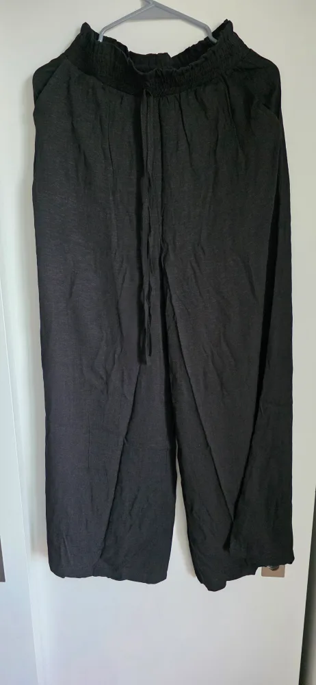 Black Linen Blend Pants thumbnail