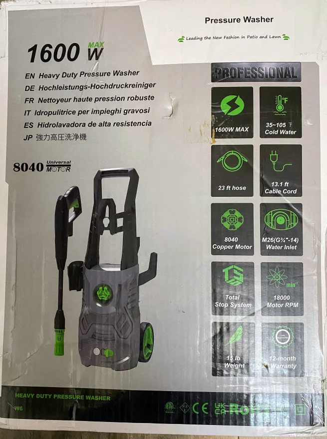 Professional 1600W Heavy Duty Pressure Washer image indicator(2)