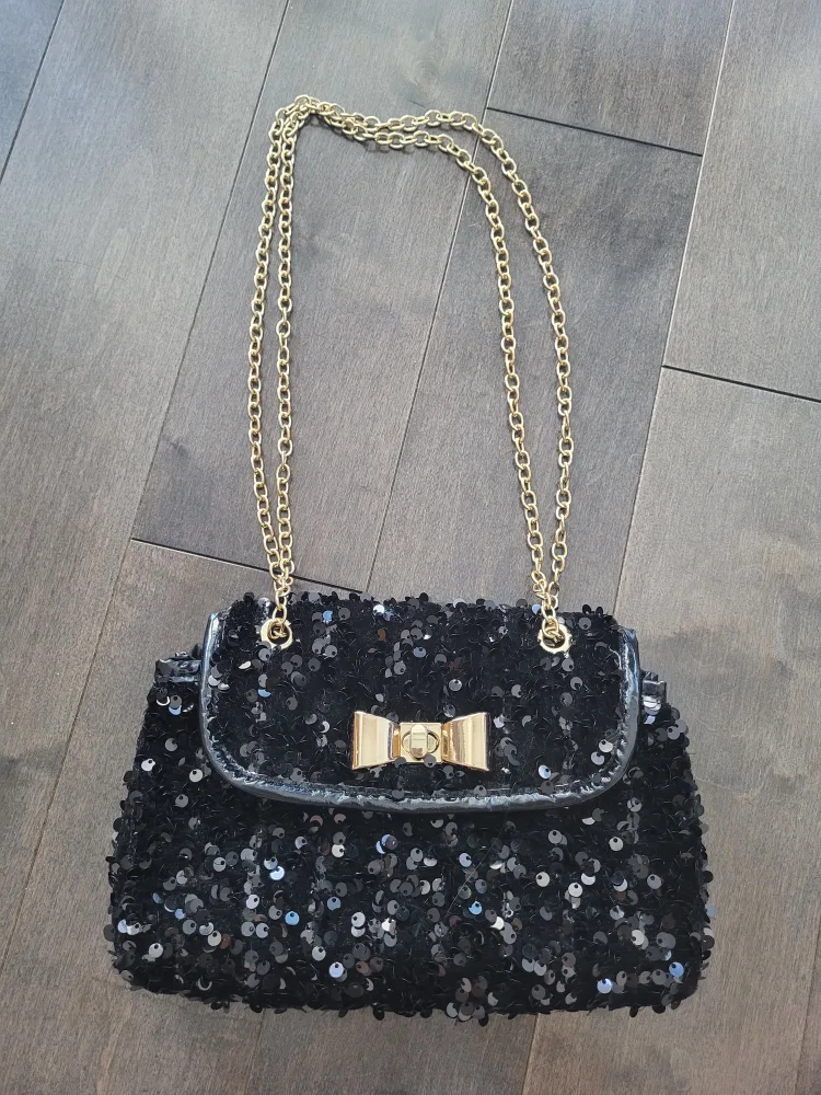 Sequin Chain Bag - Black thumbnail