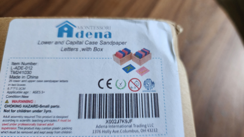 Adena Montessori Sandpaper Letters with Box - photo 4