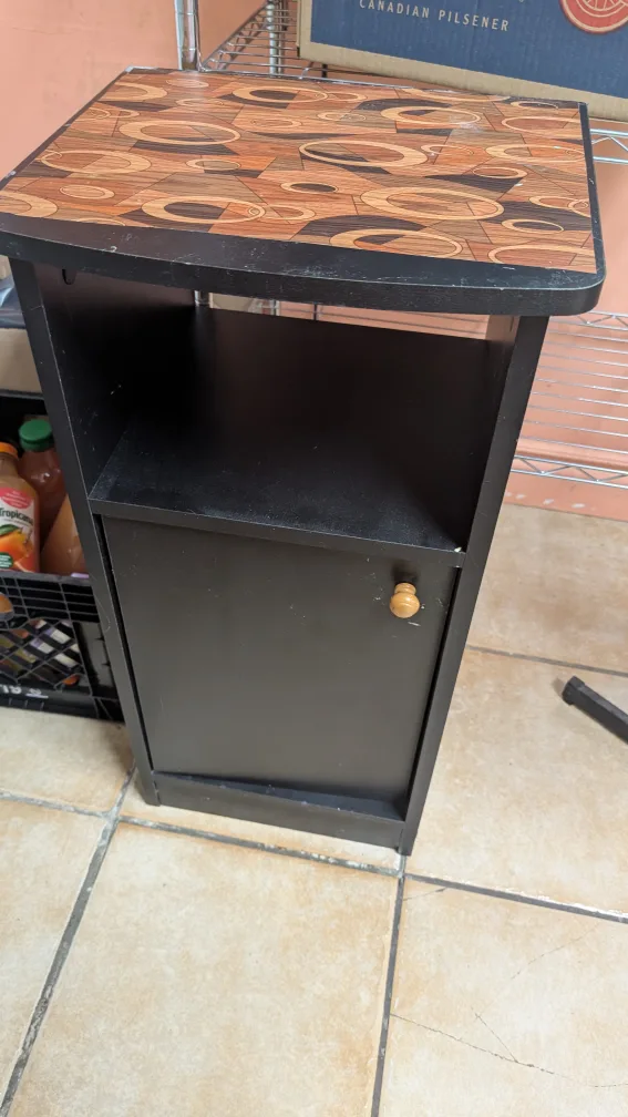 Black Side Table with Storage thumbnail