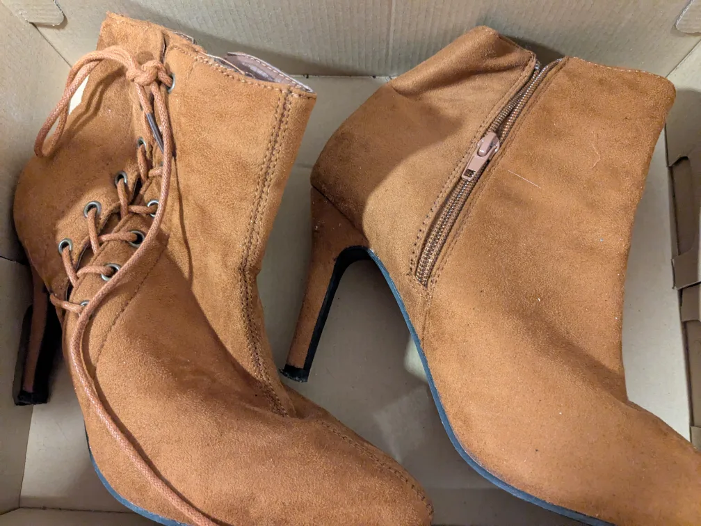 Brown Ankle Boots, Size 8 thumbnail