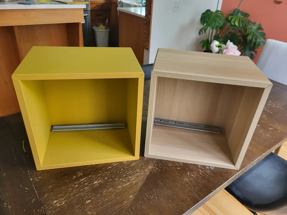 IKEA EKET Cube - Yellow and Wood thumbnail