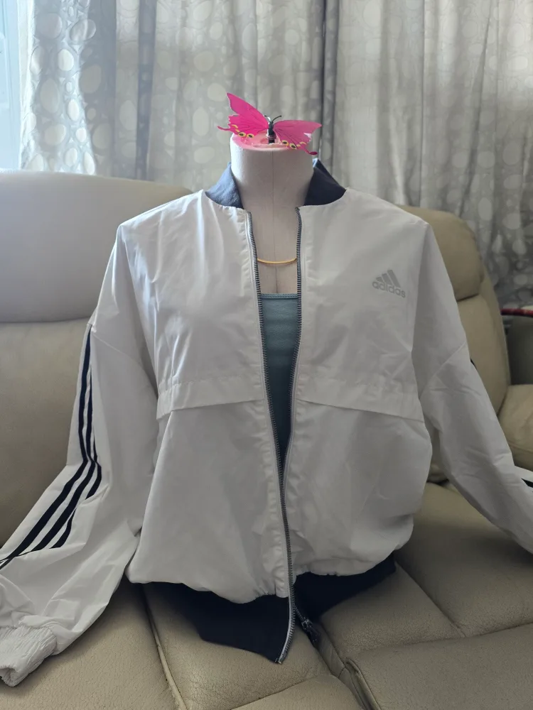 Adidas White Bomber Jacket thumbnail