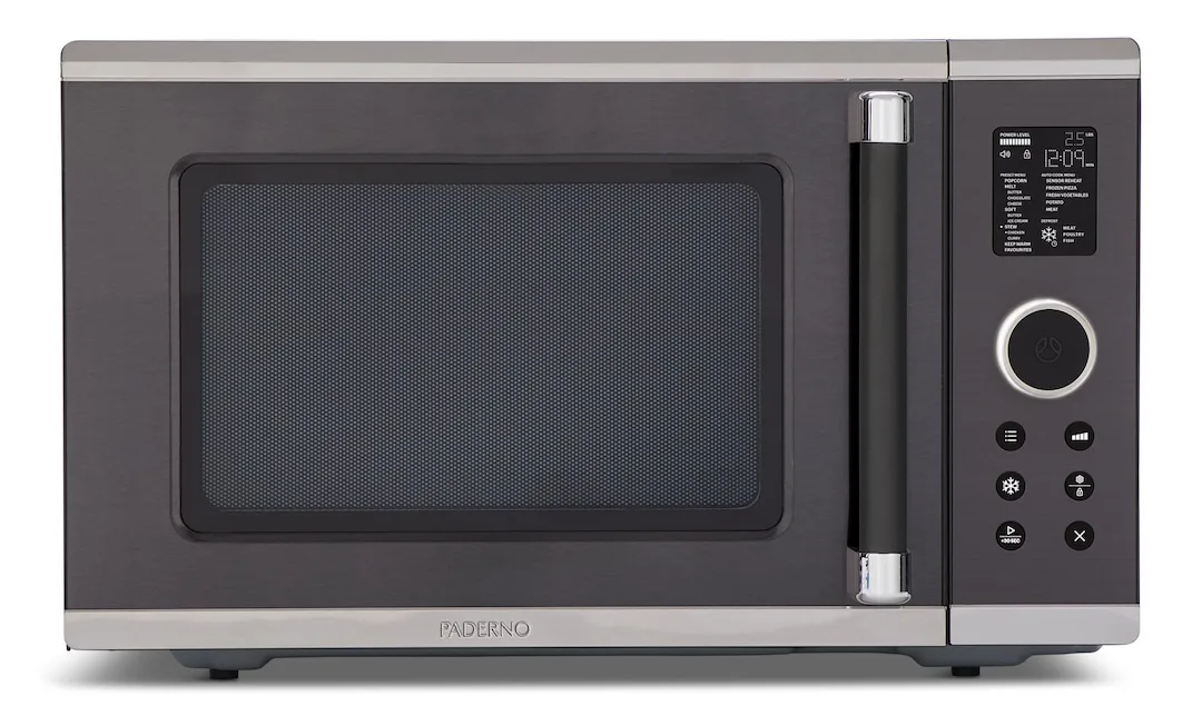 Paderno Countertop Microwave, 1200 W, Brushed Black, 1.3-cu-ft thumbnail