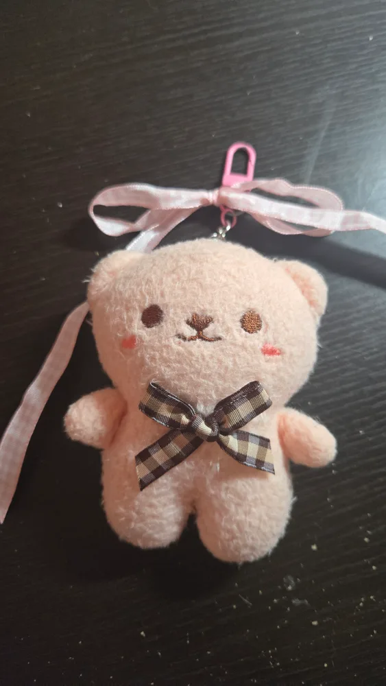 Pink Teddy Bear Keychain thumbnail