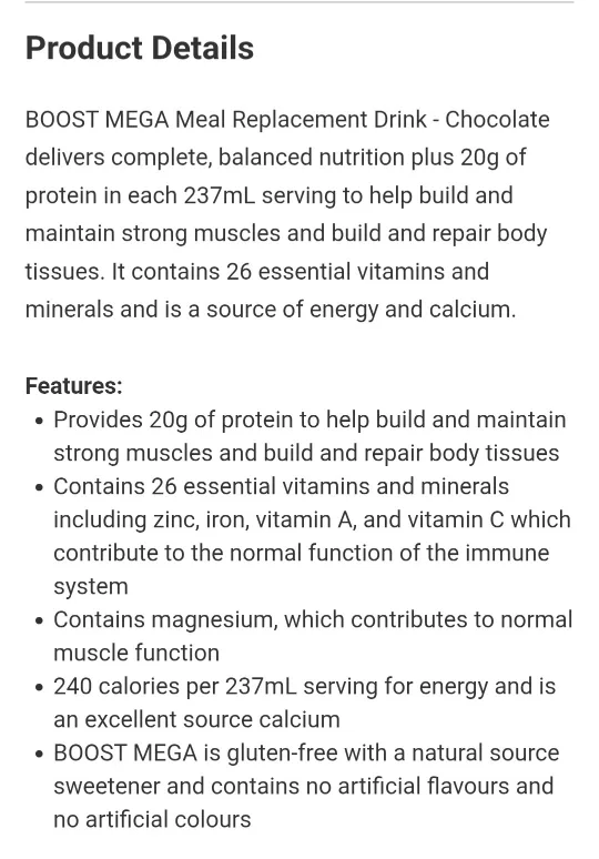 12 Pk Boost Mega 20g Protein Chocolate image indicator(5)