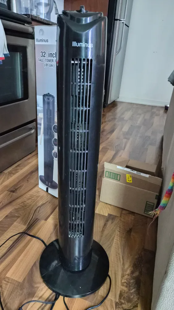 Illuminus 32-inch Tall Tower Fan - Black thumbnail