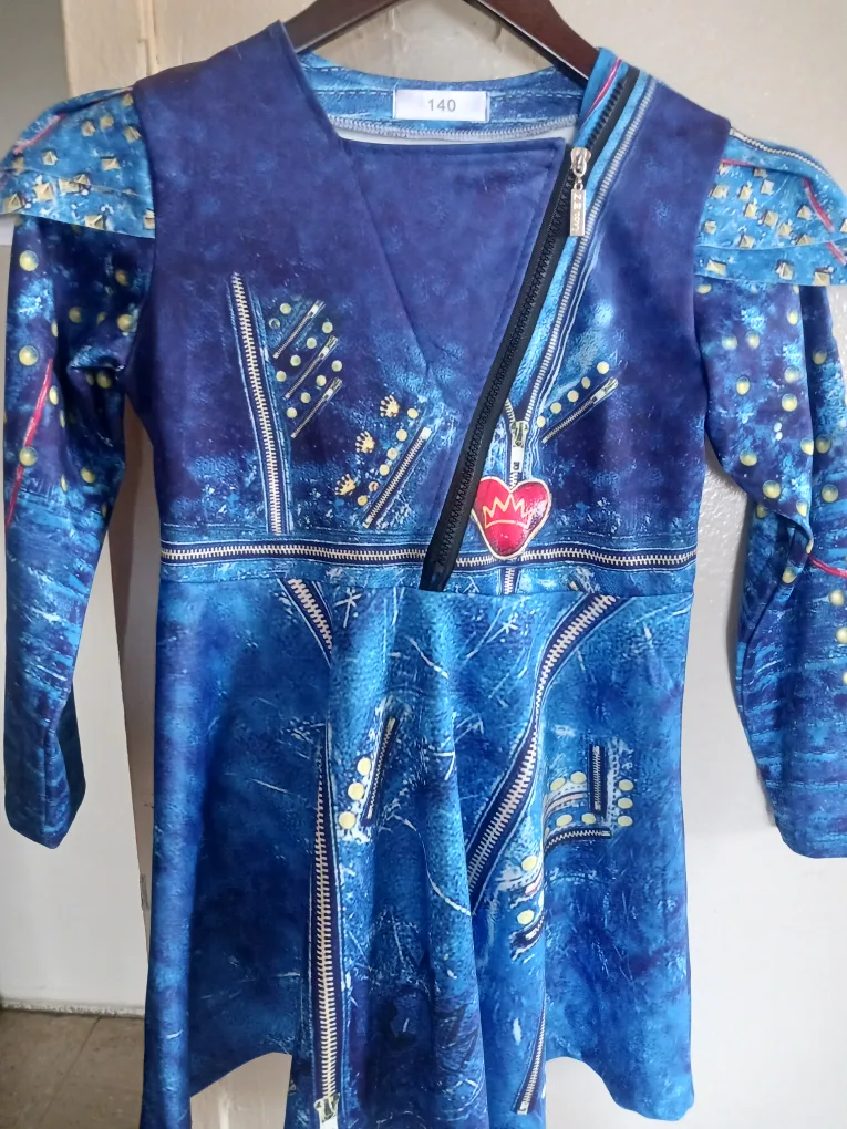 Z E tovy Blue Patterned Dress kids image indicator(2)