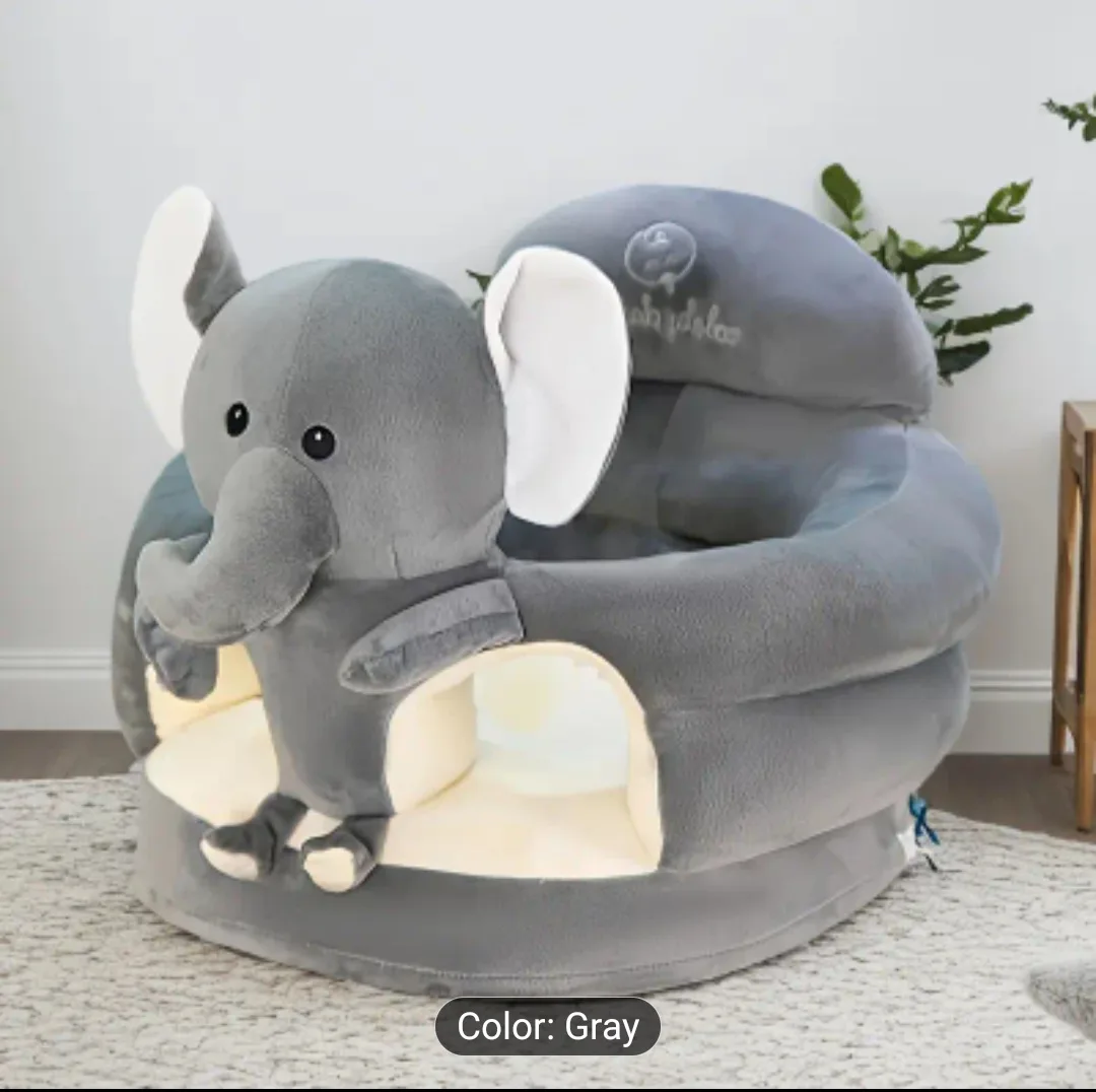 Elephant Plush Baby Support Seat - Gray thumbnail