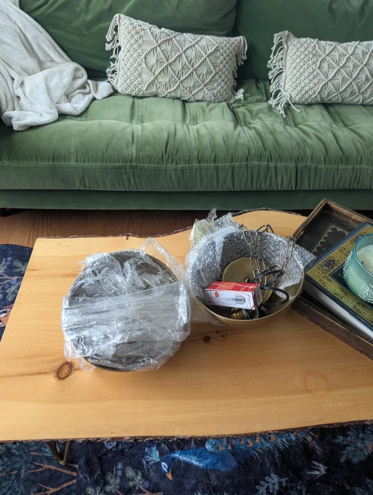 New Two Hanging Brass Pendant Light image indicator(3)