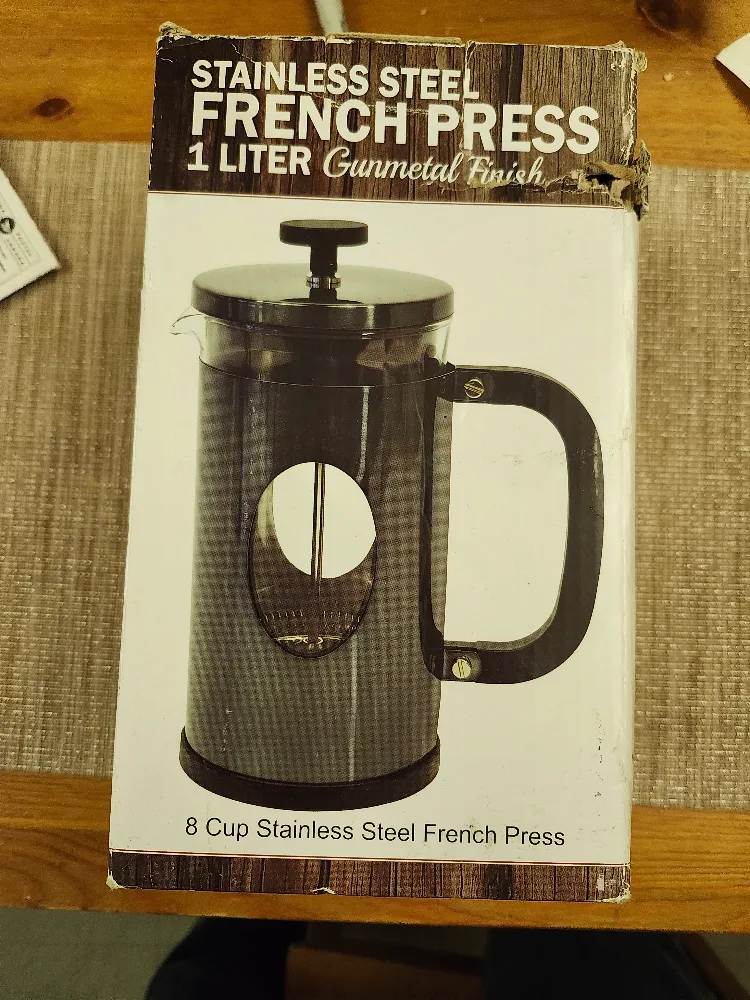 Sip by MisHome French Press - 1 Liter, Gunmetal Finish thumbnail