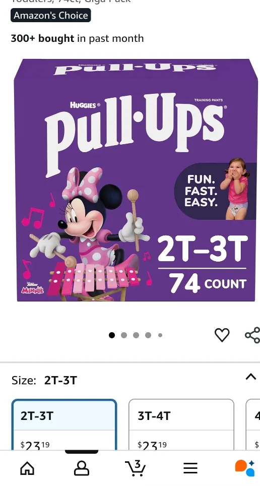 Sealed Huggies Pull-Ups Training Pants 2T-3T - 74 Count thumbnail
