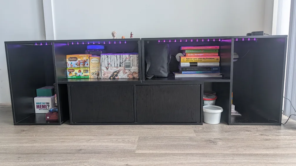 Adaptable TV Stand With LED Strip & Power Outlets - 30% off thumbnail