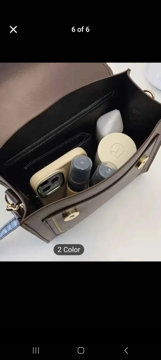 Blue & Brown Fabric/PU Leather Backpack thumbnail