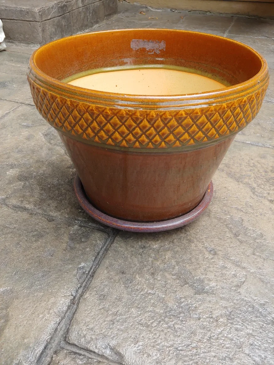 Large Brown Ceramic Planter thumbnail