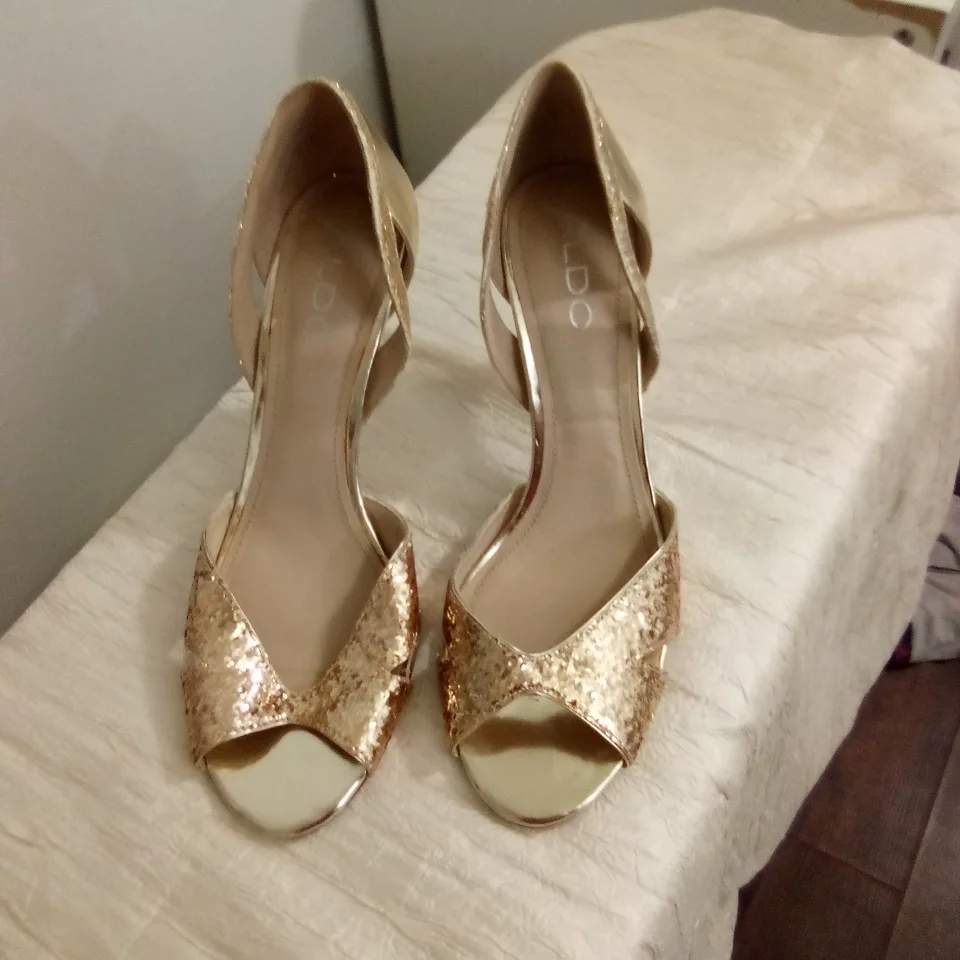 ALDO Gold Glitter Heels thumbnail