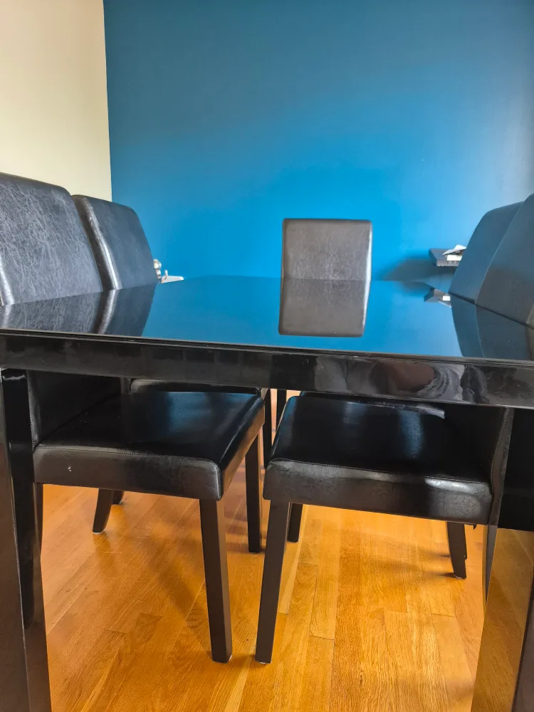 Black Dining Table with 5 Chairs thumbnail