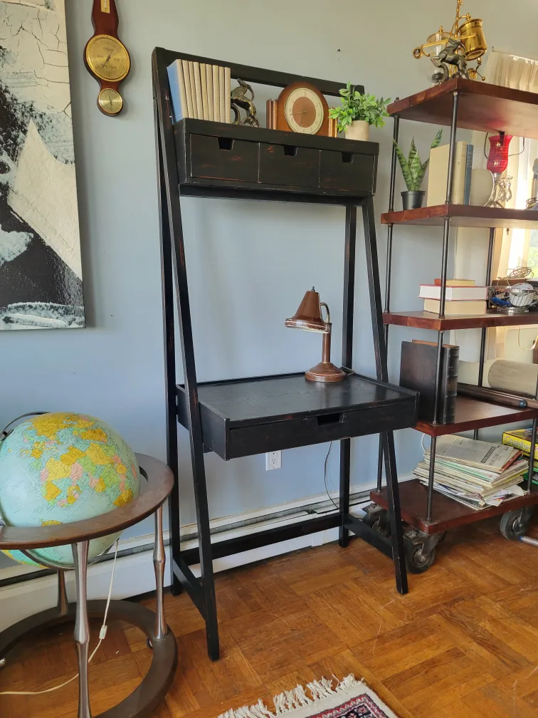 Solid Wood Pier 1 Imports Leaning Ladder Desk + Free Chair thumbnail