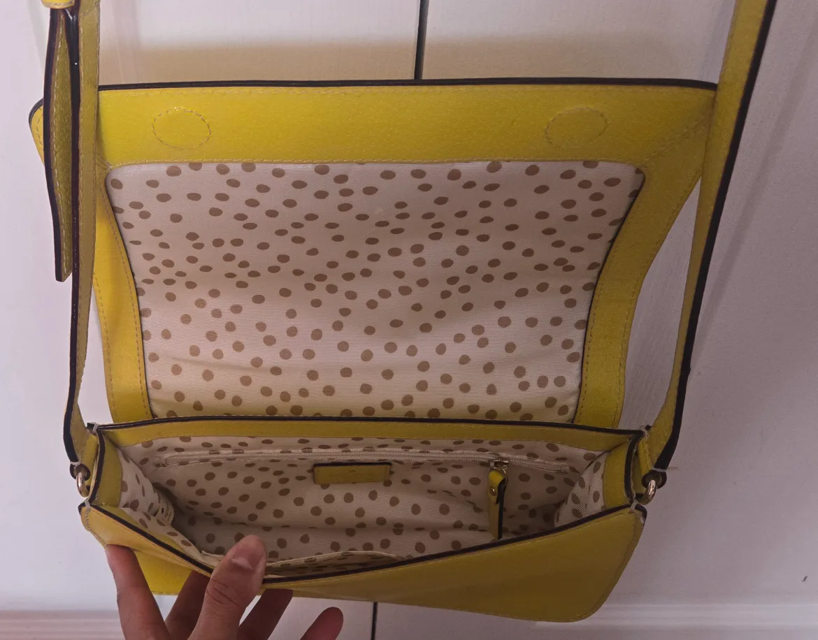 Kate Spade Yellow Leather Crossbody Bag image indicator(3)