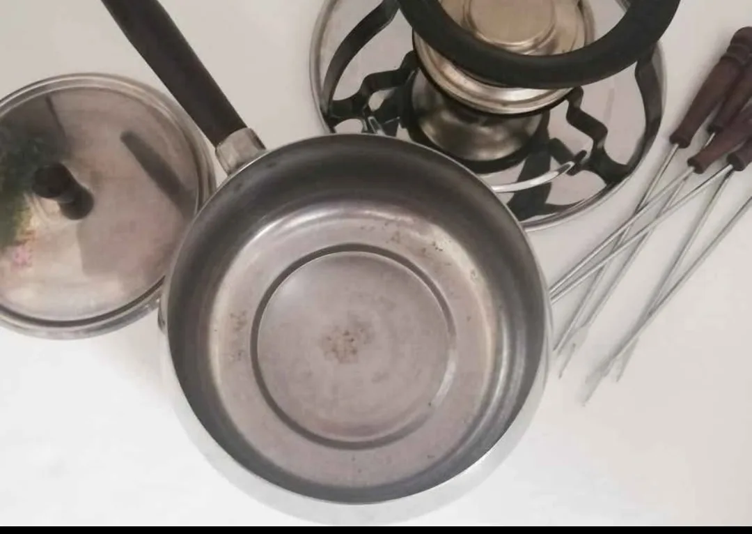 Stainless Steel Fondue Set ~ Retro ~ 1970s Kitchen image indicator(2)