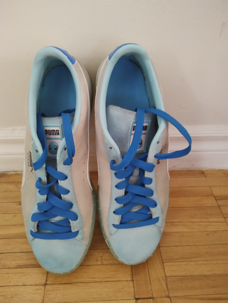 Puma Pokemon Suede Low-top Sneakers, Blue/Grey, Size 10.5
