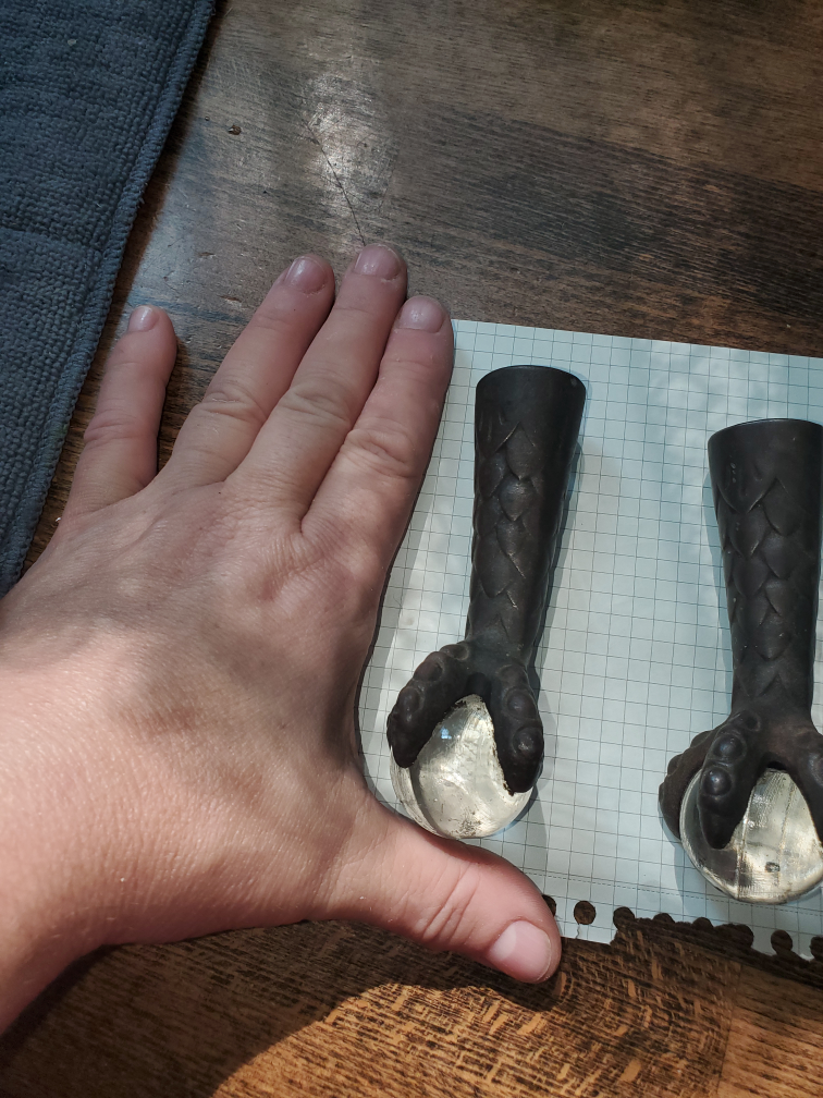 Set of 3 Vintage Claw & Ball Furniture Feet - photo 3
