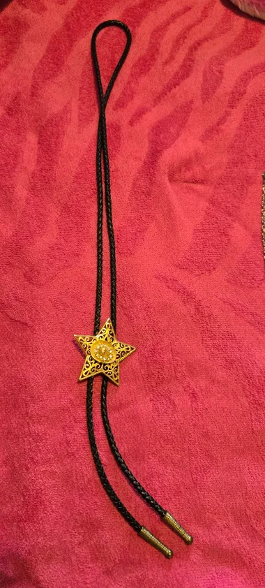 Star Bolo Tie - Gold & Black thumbnail