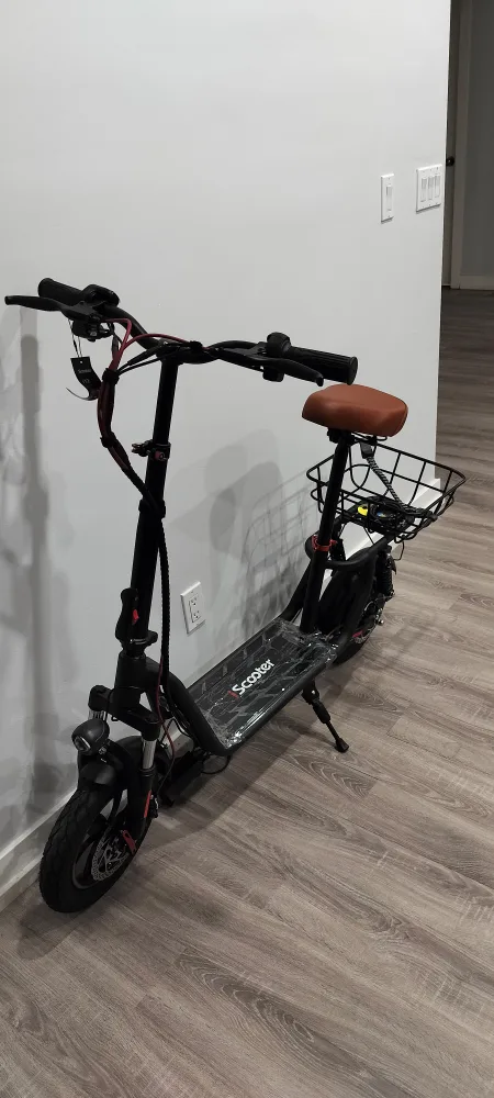 Electric Scooter with Seat & Basket image indicator(2)