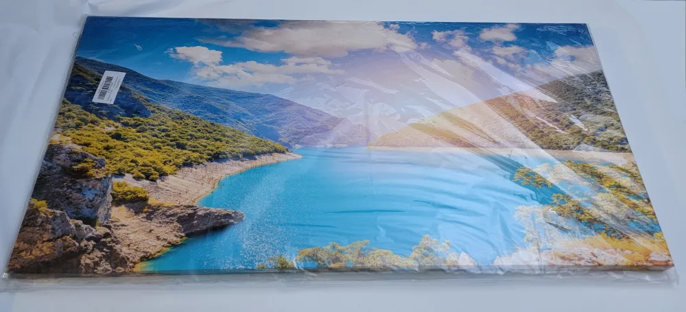 Mountain & Lake Canvas Wall Art 20x40” – Nature Landscape Framed image indicator(2)