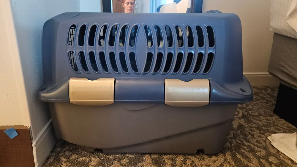 Pet Carrier Kennel - Blue & Grey image indicator(3)