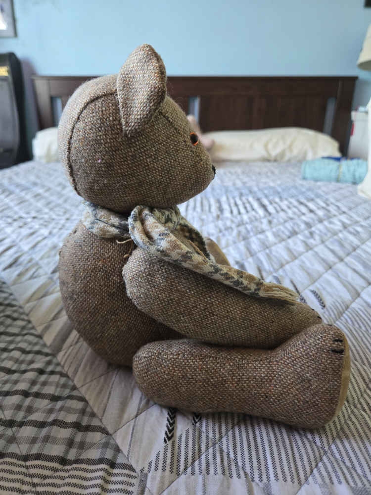 Brown Tweed Teddy Bear with Scarf - photo 3