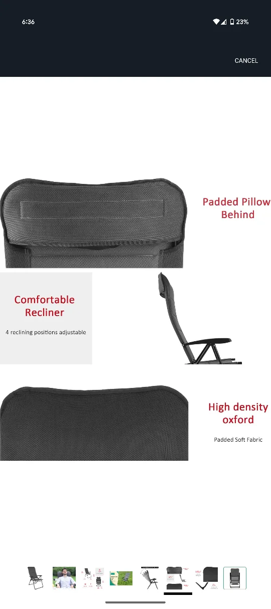 SunnyFeel Reclining Folding Patio Lounge Chair for Adults image indicator(6)