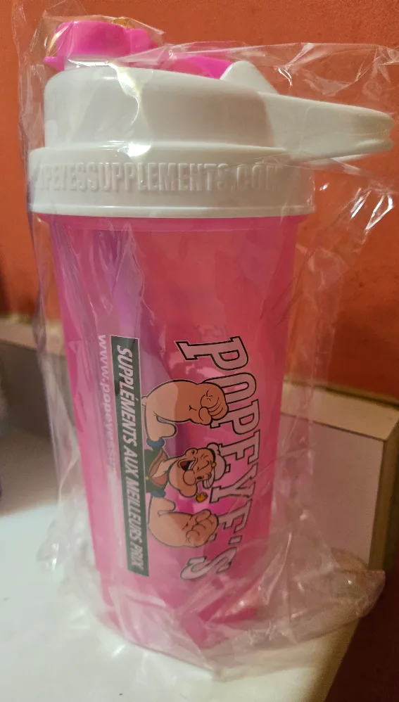 Popeye's Supplements Pink Shaker Bottle - New thumbnail