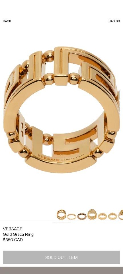 Versace Gold Greca Ring thumbnail