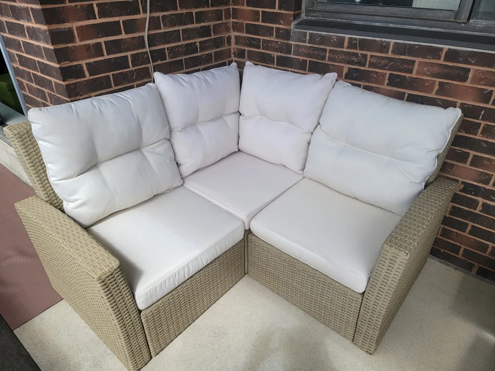 Patio Sectional Sofa, Resin Wicker, Like New! thumbnail