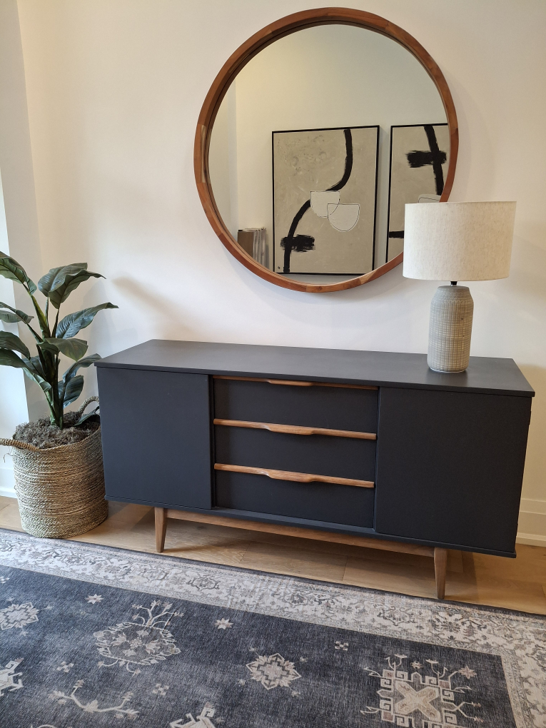 Dark Grey Mid Century  Credenza Sideboard/ Console - photo 2