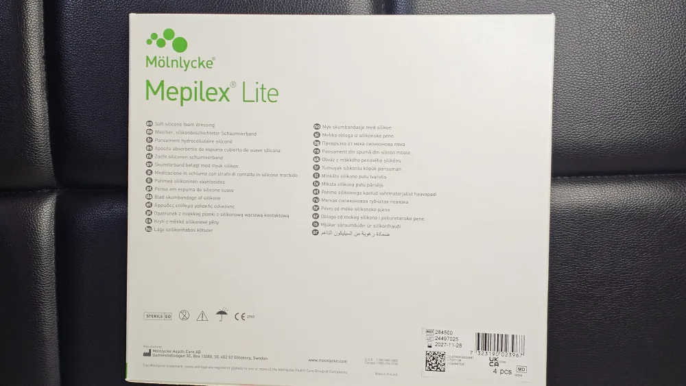 New Mepilex Lite Soft Silicone Foam Dressing, 6x6 in image indicator(6)