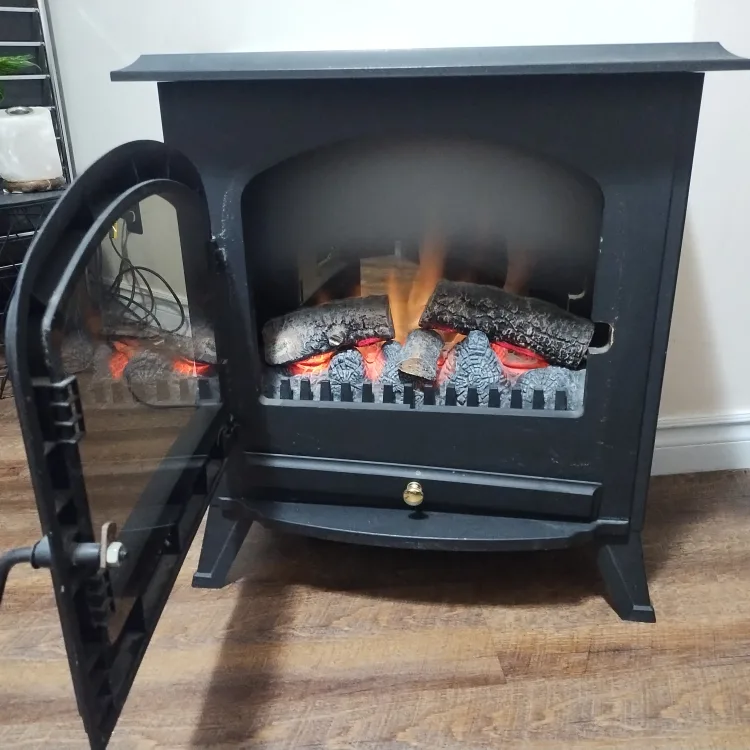 Black Electric Fireplace image indicator(3)