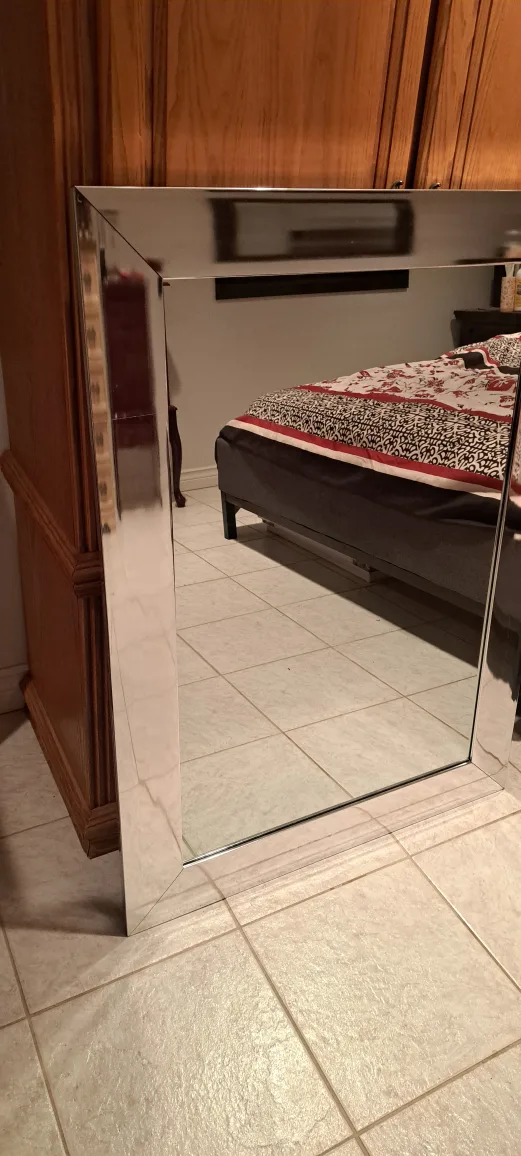 Large Silver Framed Mirror thumbnail
