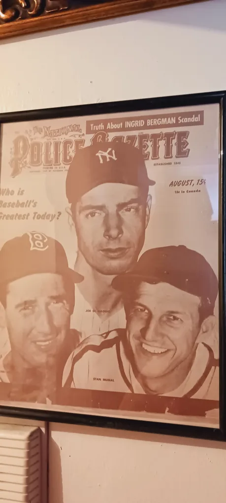 Framed Photo of NY YANKEES Joe DiMaggio, Ted W. & Stan M. thumbnail