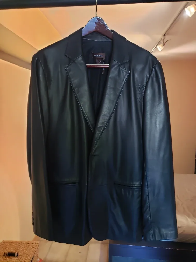 Daniel Leather Blazer - Black thumbnail
