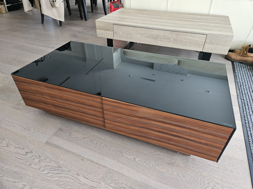 Coffee Table - Black Glass & Wood