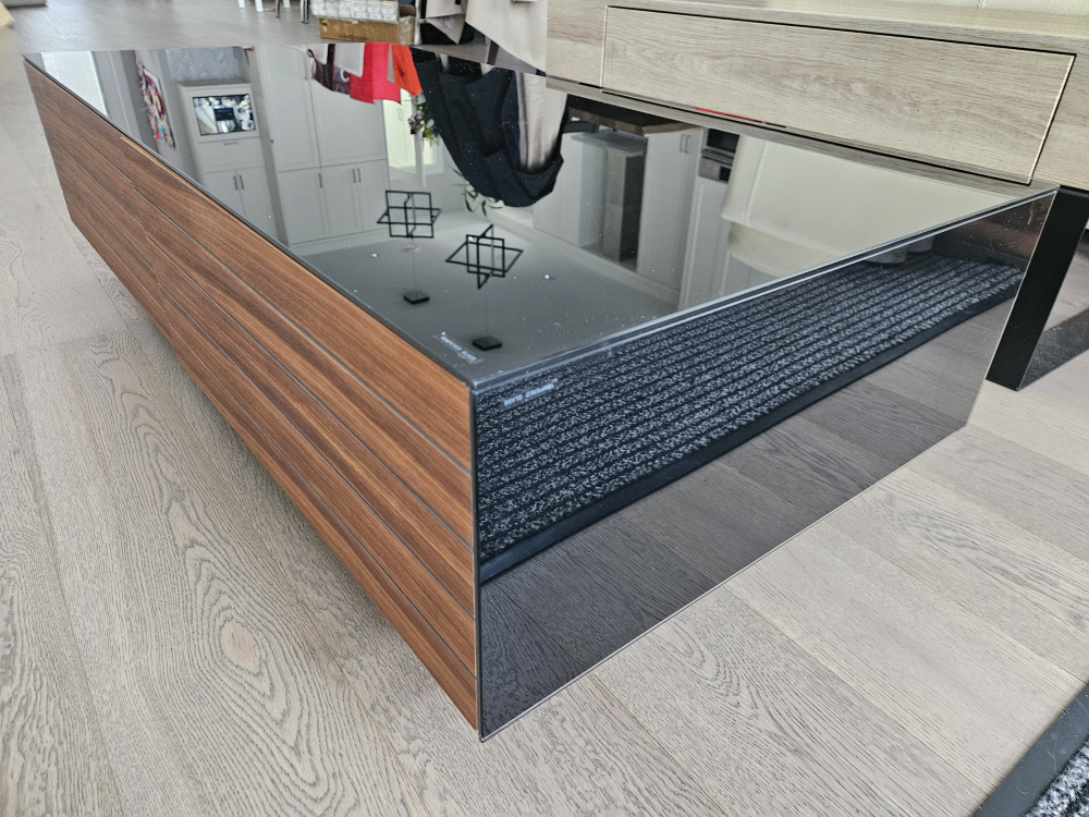 Coffee Table - Black Glass & Wood - photo 4