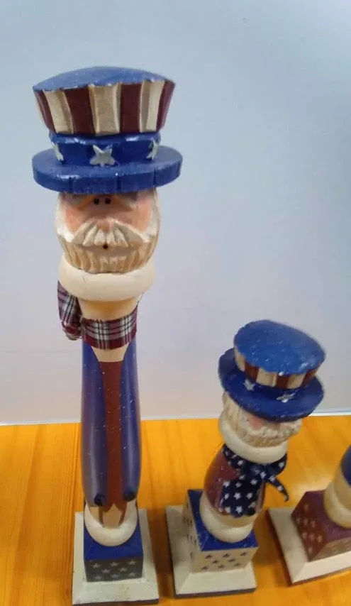 Uncle Sam Wood Statue Set image indicator(2)