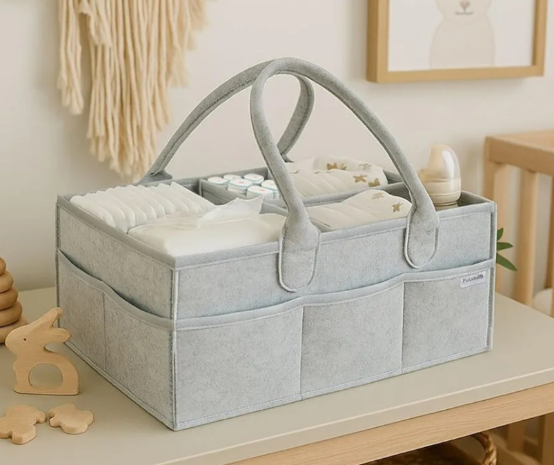 Putska nursery Baby Diaper Caddy Organizer - Grey - photo 4