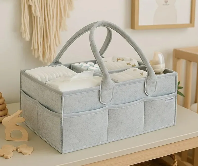 Putska nursery Baby Diaper Caddy Organizer - Grey image indicator(4)