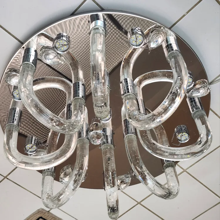 Chandelier, Modern  LED Chrome & Glass LED Ceiling Light image indicator(4)