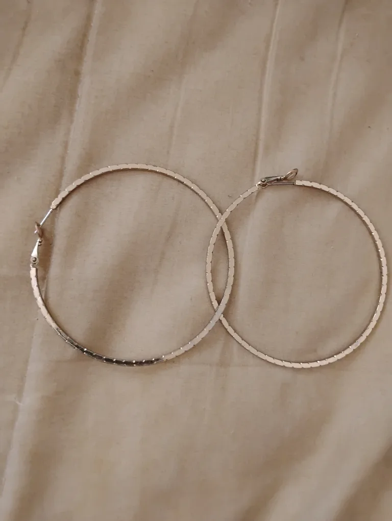 Silver Hoop Earrings. 10.00 thumbnail